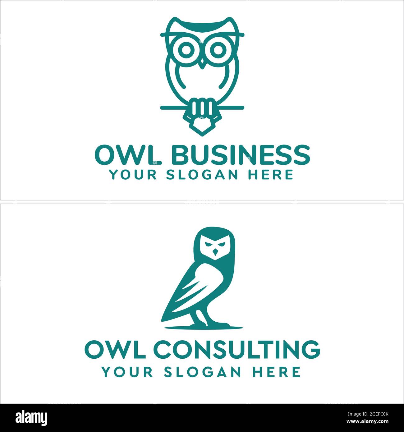 OWL logo disegno linea vettore Illustrazione Vettoriale