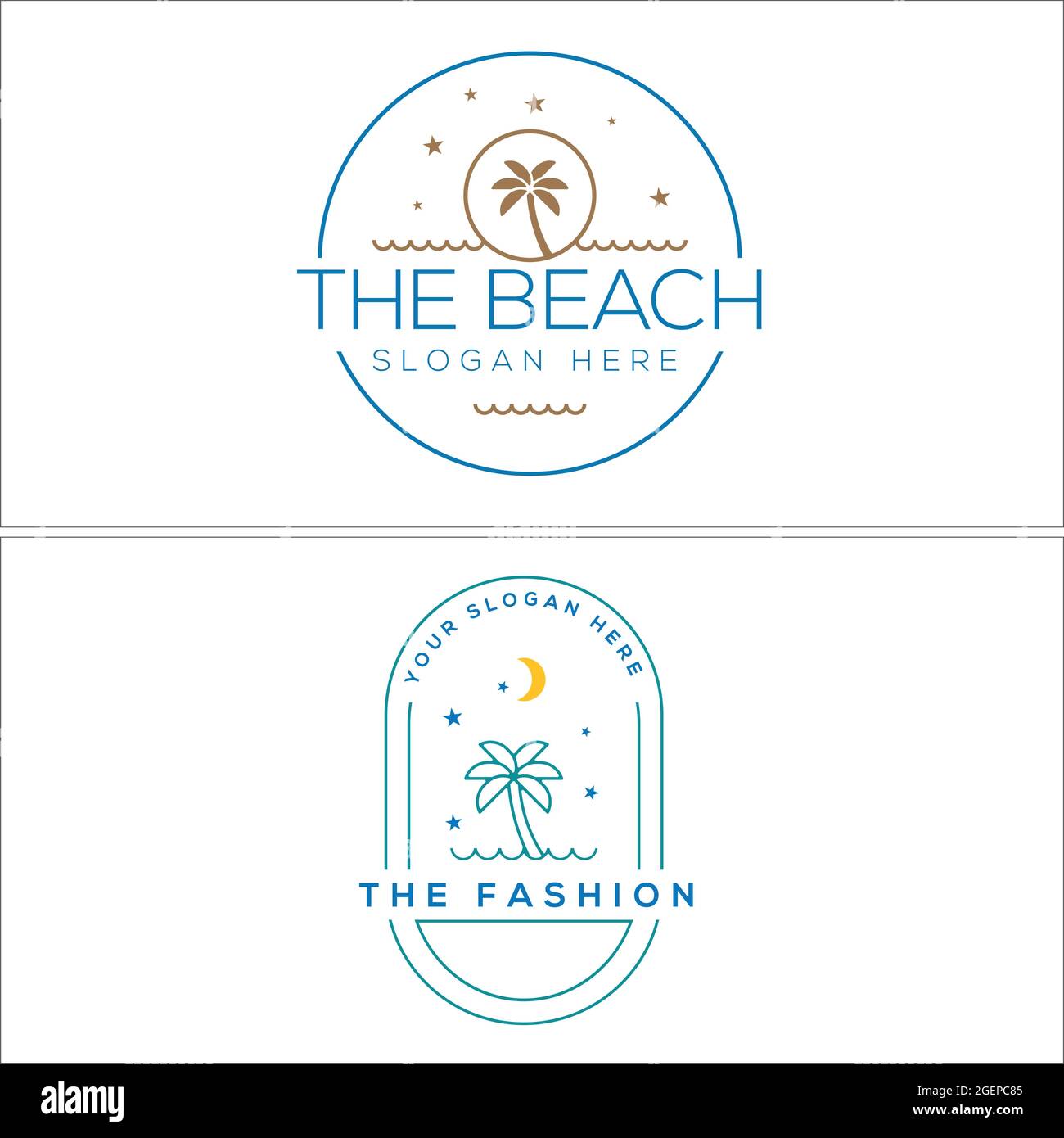 Logo Tree Palm Beach Illustrazione Vettoriale