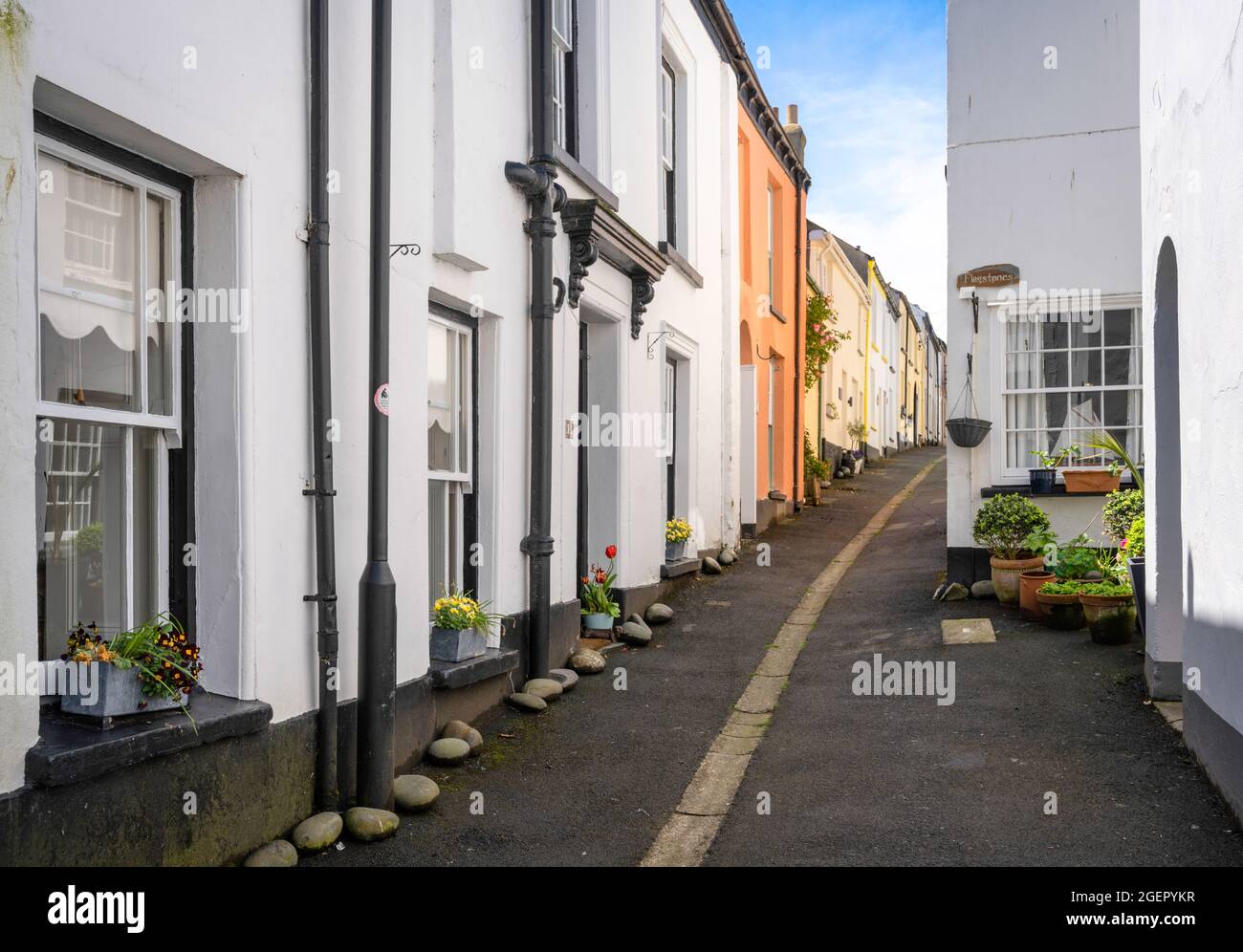 One End Street, un cul-de-sac nel villaggio di Appledore, vicino a Bideford, Devon, Regno Unito. Foto Stock