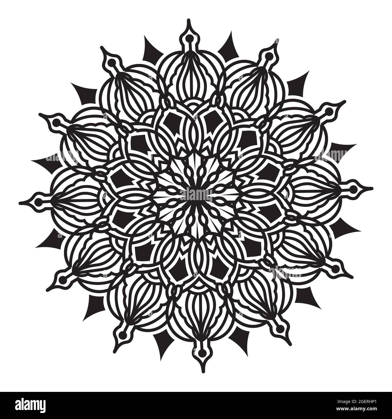 islamico elegante rotondo astratto isolato sfondo design di grafica motivo floreale mandala per tessuti stampa Illustrazione Vettoriale
