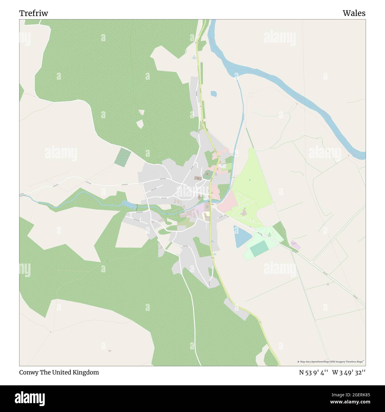 Trew, Conwy, Regno Unito, Galles, N 53 9' 4'', W 3 49' 32''', mappa, mappa senza tempo pubblicata nel 2021. Viaggiatori, esploratori e avventurieri come Florence Nightingale, David Livingstone, Ernest Shackleton, Lewis and Clark e Sherlock Holmes si sono affidati alle mappe per pianificare i viaggi verso gli angoli più remoti del mondo, Timeless Maps sta mappando la maggior parte delle località del mondo, mostrando il successo di grandi sogni Foto Stock