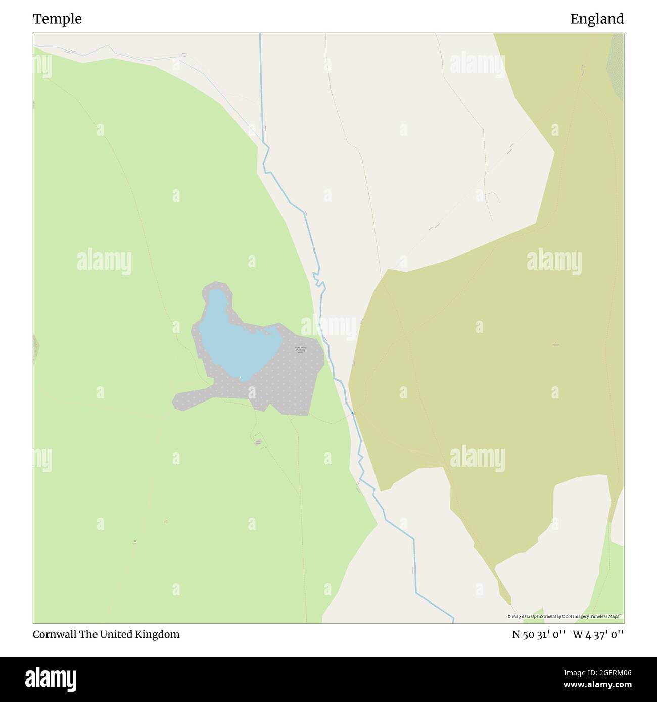 Temple, Cornovaglia, Regno Unito, Inghilterra, N 50 31' 0'', W 4 37' 0''', mappa, mappa senza tempo pubblicata nel 2021. Viaggiatori, esploratori e avventurieri come Florence Nightingale, David Livingstone, Ernest Shackleton, Lewis and Clark e Sherlock Holmes si sono affidati alle mappe per pianificare i viaggi verso gli angoli più remoti del mondo, Timeless Maps sta mappando la maggior parte delle località del mondo, mostrando il successo di grandi sogni Foto Stock