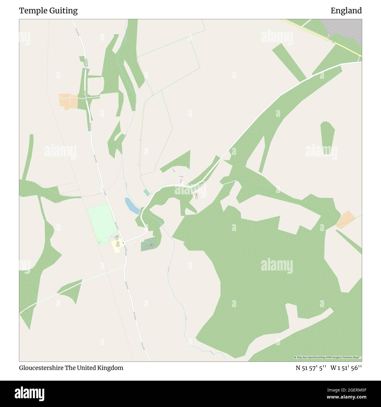 Temple Guiting, Gloucestershire, Regno Unito, Inghilterra, N 51 57' 5'', W 1 51' 56''', mappa, mappa senza tempo pubblicata nel 2021. Viaggiatori, esploratori e avventurieri come Florence Nightingale, David Livingstone, Ernest Shackleton, Lewis and Clark e Sherlock Holmes si sono affidati alle mappe per pianificare i viaggi verso gli angoli più remoti del mondo, Timeless Maps sta mappando la maggior parte delle località del mondo, mostrando il successo di grandi sogni Foto Stock