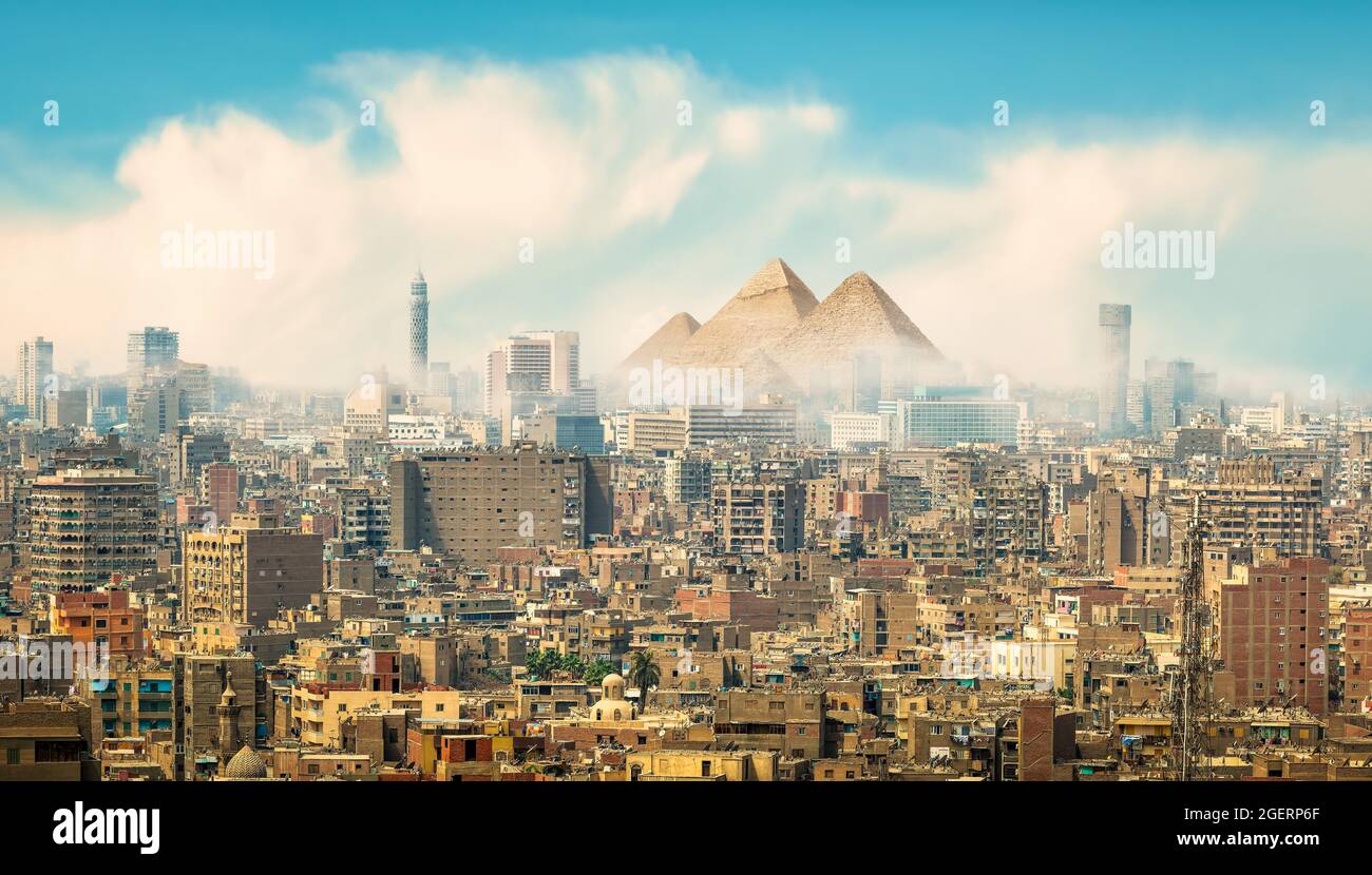 Il bellissimo panorama della città del Cairo in Egitto Foto Stock