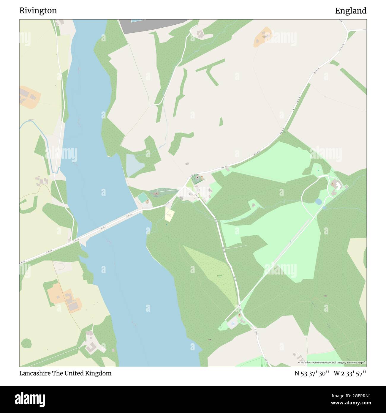 Rivington, Lancashire, Regno Unito, Inghilterra, N 53 37' 30'', W 2 33' 57''', mappa, mappa senza tempo pubblicata nel 2021. Viaggiatori, esploratori e avventurieri come Florence Nightingale, David Livingstone, Ernest Shackleton, Lewis and Clark e Sherlock Holmes si sono affidati alle mappe per pianificare i viaggi verso gli angoli più remoti del mondo, Timeless Maps sta mappando la maggior parte delle località del mondo, mostrando il successo di grandi sogni Foto Stock