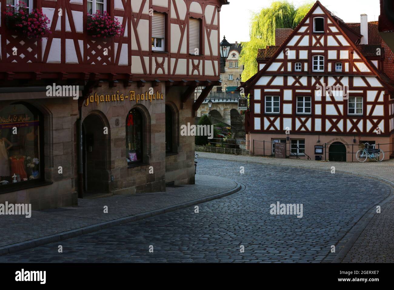 Lauf bei Nürnberg mit Altstadt oder Innenstadt mit Fachwerkhäuser Foto Stock