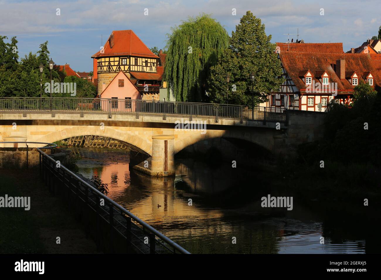 Lauf bei Nürnberg mit Altstadt oder Innenstadt mit Fachwerkhäuser Foto Stock