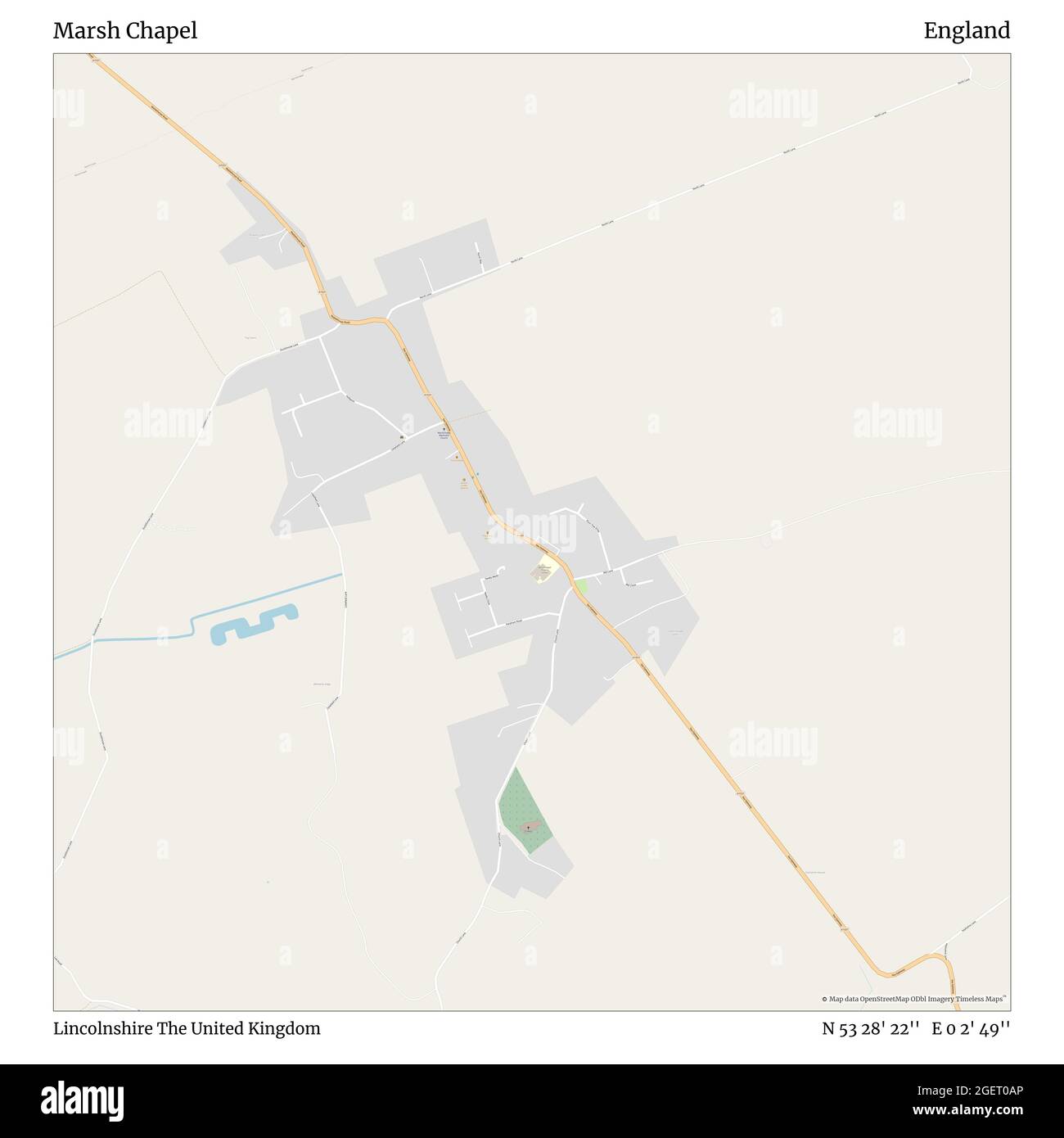 Marsh Chapel, Lincolnshire, Regno Unito, Inghilterra, N 53 28' 22'', e 0 2' 49''', mappa, mappa senza tempo pubblicata nel 2021. Viaggiatori, esploratori e avventurieri come Florence Nightingale, David Livingstone, Ernest Shackleton, Lewis and Clark e Sherlock Holmes si sono affidati alle mappe per pianificare i viaggi verso gli angoli più remoti del mondo, Timeless Maps sta mappando la maggior parte delle località del mondo, mostrando il successo di grandi sogni Foto Stock