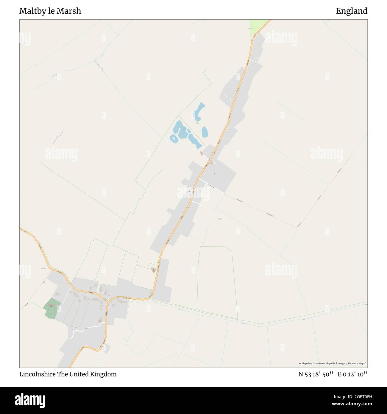 Maltby le Marsh, Lincolnshire, Regno Unito, Inghilterra, N 53 18' 50'', e 0 12' 10''', mappa, mappa senza tempo pubblicata nel 2021. Viaggiatori, esploratori e avventurieri come Florence Nightingale, David Livingstone, Ernest Shackleton, Lewis and Clark e Sherlock Holmes si sono affidati alle mappe per pianificare i viaggi verso gli angoli più remoti del mondo, Timeless Maps sta mappando la maggior parte delle località del mondo, mostrando il successo di grandi sogni Foto Stock