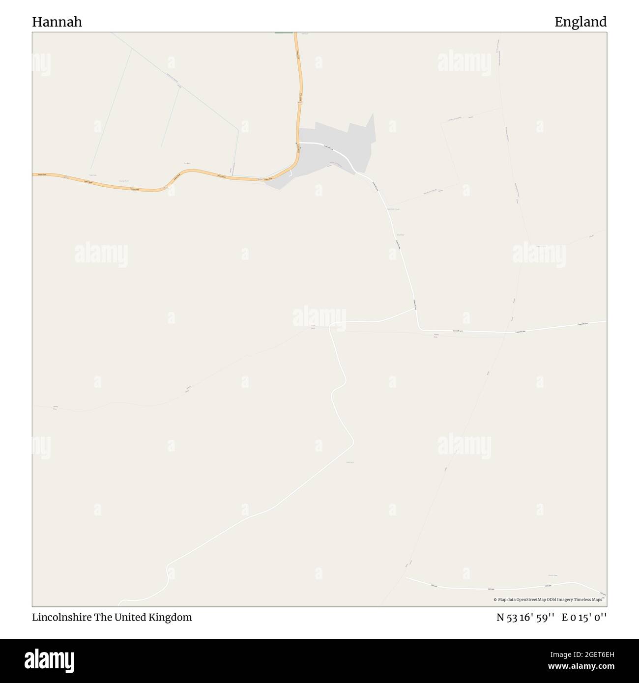 Hannah, Lincolnshire, Regno Unito, Inghilterra, N 53 16' 59'', e 0 15' 0''', mappa, Mappa senza tempo pubblicata nel 2021. Viaggiatori, esploratori e avventurieri come Florence Nightingale, David Livingstone, Ernest Shackleton, Lewis and Clark e Sherlock Holmes si sono affidati alle mappe per pianificare i viaggi verso gli angoli più remoti del mondo, Timeless Maps sta mappando la maggior parte delle località del mondo, mostrando il successo di grandi sogni Foto Stock