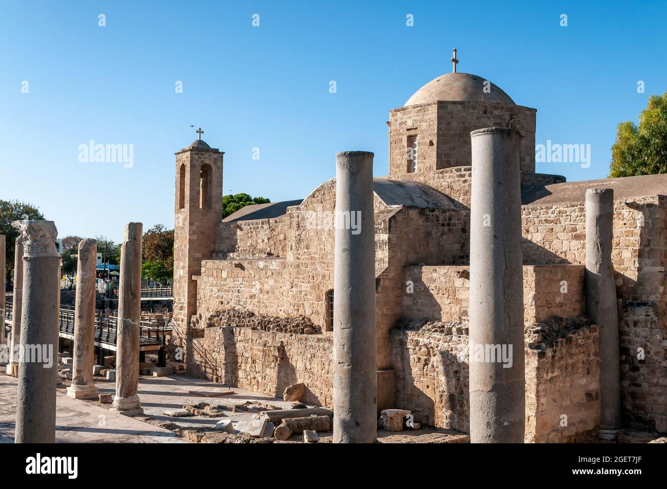 Chiesa di Panagia Chrysopolitissa nel centro storico di Paphos. Cipro Foto Stock