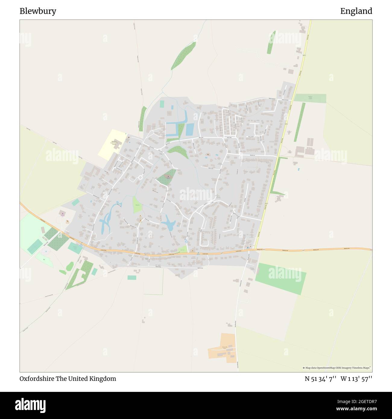 Blewbury, Oxfordshire, Regno Unito, Inghilterra, N 51 34' 7'', W 1 13' 57''', mappa, mappa senza tempo pubblicata nel 2021. Viaggiatori, esploratori e avventurieri come Florence Nightingale, David Livingstone, Ernest Shackleton, Lewis and Clark e Sherlock Holmes si sono affidati alle mappe per pianificare i viaggi verso gli angoli più remoti del mondo, Timeless Maps sta mappando la maggior parte delle località del mondo, mostrando il successo di grandi sogni Foto Stock