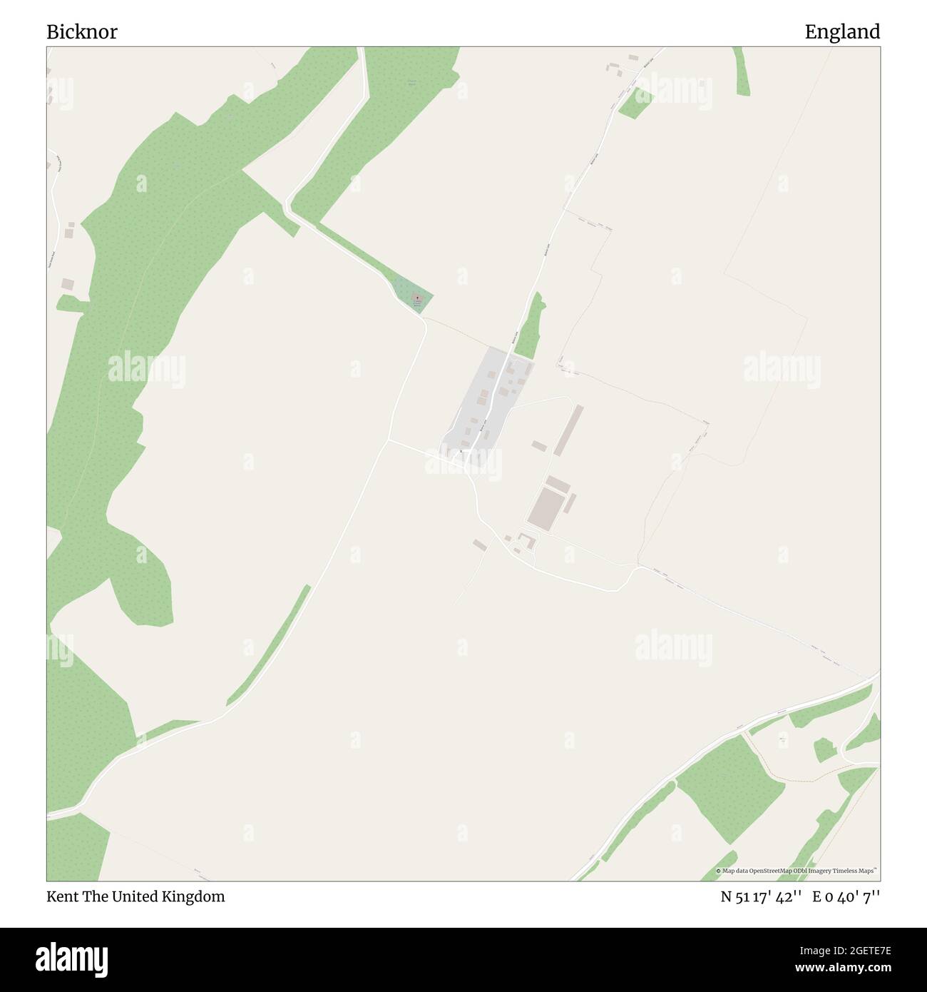 Bickor, Kent, Regno Unito, Inghilterra, N 51 17' 42'', e 0 40' 7''', mappa, mappa senza tempo pubblicata nel 2021. Viaggiatori, esploratori e avventurieri come Florence Nightingale, David Livingstone, Ernest Shackleton, Lewis and Clark e Sherlock Holmes si sono affidati alle mappe per pianificare i viaggi verso gli angoli più remoti del mondo, Timeless Maps sta mappando la maggior parte delle località del mondo, mostrando il successo di grandi sogni Foto Stock