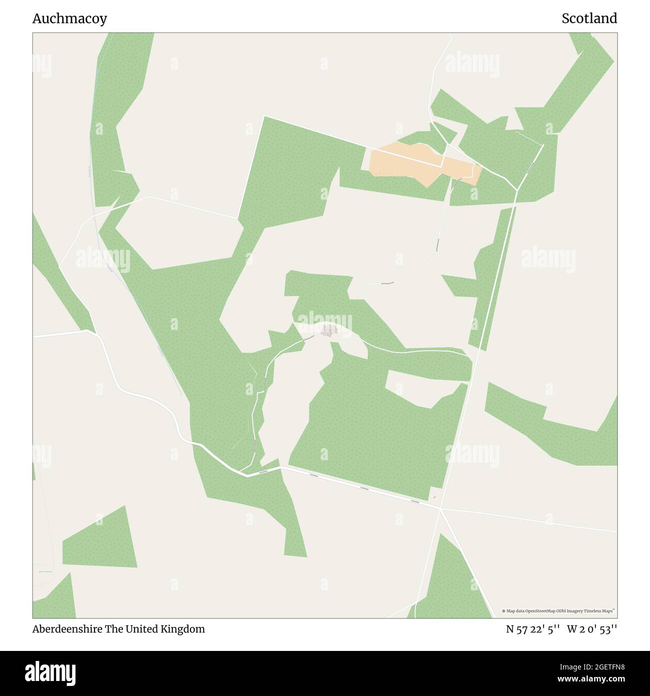 Auchmacoy, Aberdeenshire, Regno Unito, Scozia, N 57 22' 5'', W 2 0' 53''', mappa, mappa senza tempo pubblicata nel 2021. Viaggiatori, esploratori e avventurieri come Florence Nightingale, David Livingstone, Ernest Shackleton, Lewis and Clark e Sherlock Holmes si sono affidati alle mappe per pianificare i viaggi verso gli angoli più remoti del mondo, Timeless Maps sta mappando la maggior parte delle località del mondo, mostrando il successo di grandi sogni Foto Stock