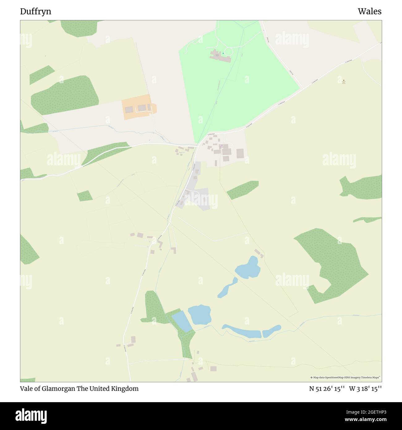 Duffryn, vale of Glamorgan, Regno Unito, Galles, N 51 26' 15'', W 3 18' 15''', mappa, Mappa senza tempo pubblicata nel 2021. Viaggiatori, esploratori e avventurieri come Florence Nightingale, David Livingstone, Ernest Shackleton, Lewis and Clark e Sherlock Holmes si sono affidati alle mappe per pianificare i viaggi verso gli angoli più remoti del mondo, Timeless Maps sta mappando la maggior parte delle località del mondo, mostrando il successo di grandi sogni Foto Stock