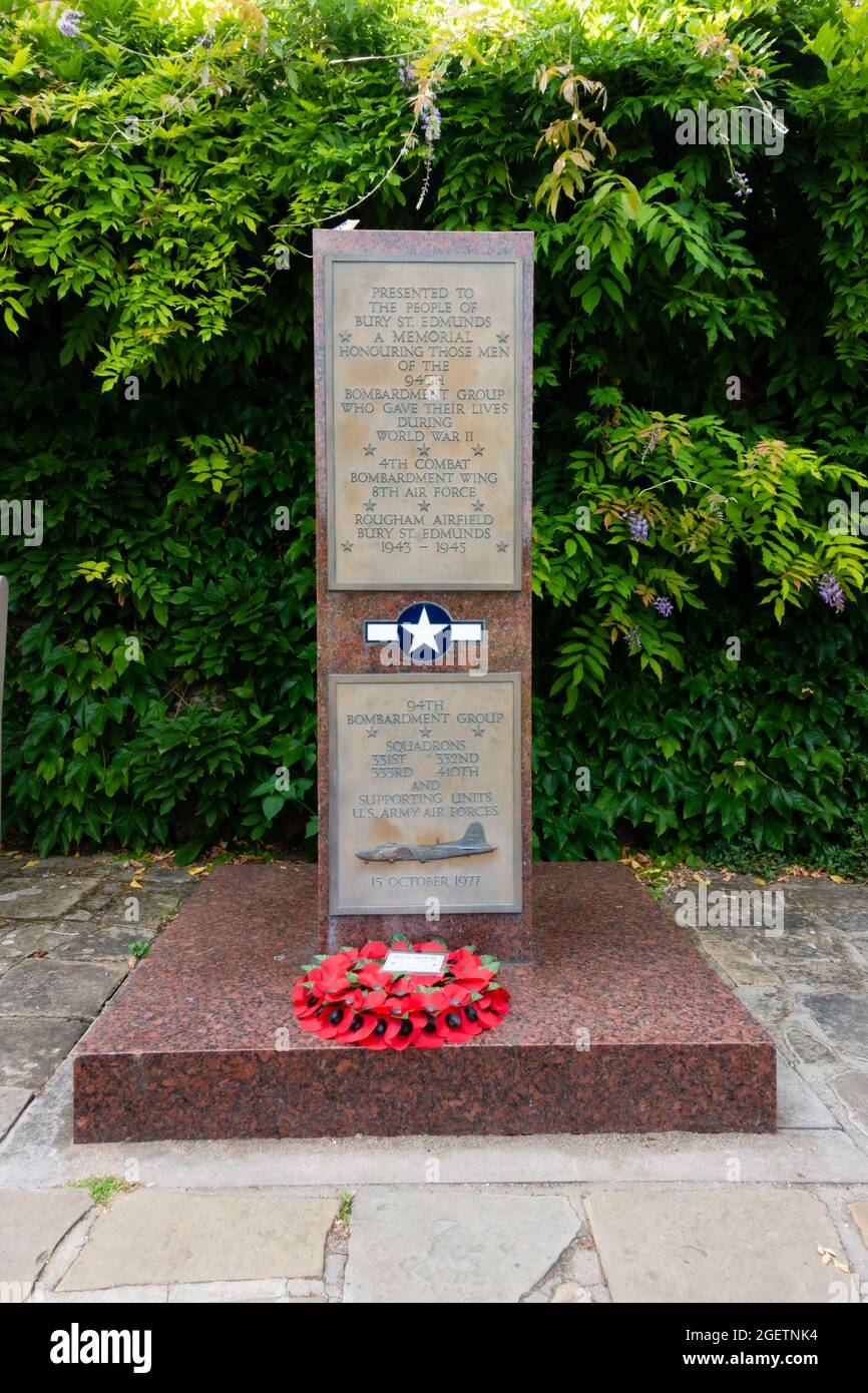 American Air Force, monumento commemorativo della seconda Guerra Mondiale. Bury St edmunds, Suffolk, Inghilterra Foto Stock