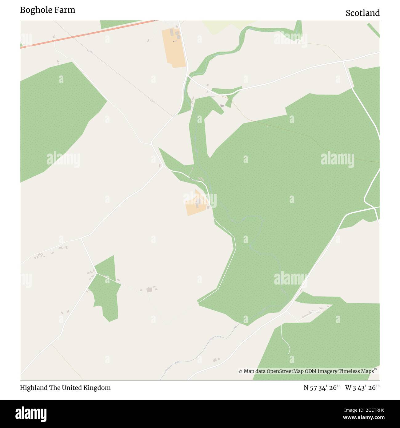 Boghole Farm, Highland, Regno Unito, Scozia, N 57 34' 26'', W 3 43' 26''', mappa, mappa senza tempo pubblicata nel 2021. Viaggiatori, esploratori e avventurieri come Florence Nightingale, David Livingstone, Ernest Shackleton, Lewis and Clark e Sherlock Holmes si sono affidati alle mappe per pianificare i viaggi verso gli angoli più remoti del mondo, Timeless Maps sta mappando la maggior parte delle località del mondo, mostrando il successo di grandi sogni Foto Stock