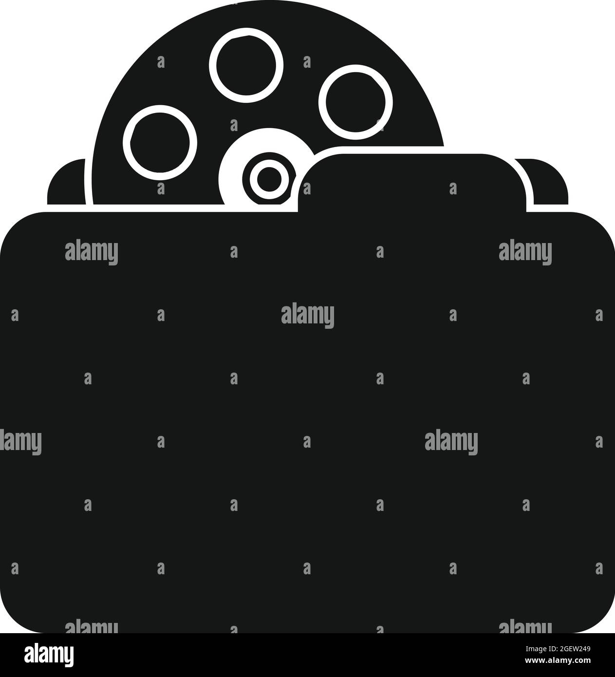 Reel video cartella icona vettore semplice. Musica cinematografica Illustrazione Vettoriale