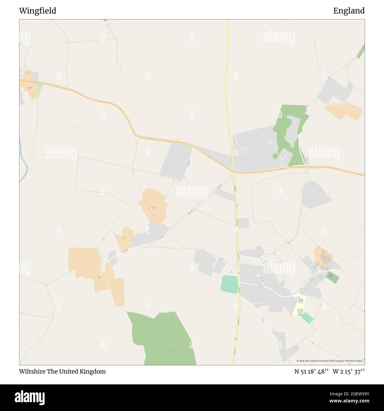 Wingfield, Wiltshire, Regno Unito, Inghilterra, N 51 18' 48'', W 2 15' 37''', mappa, mappa senza tempo pubblicata nel 2021. Viaggiatori, esploratori e avventurieri come Florence Nightingale, David Livingstone, Ernest Shackleton, Lewis and Clark e Sherlock Holmes si sono affidati alle mappe per pianificare i viaggi verso gli angoli più remoti del mondo, Timeless Maps sta mappando la maggior parte delle località del mondo, mostrando il successo di grandi sogni Foto Stock