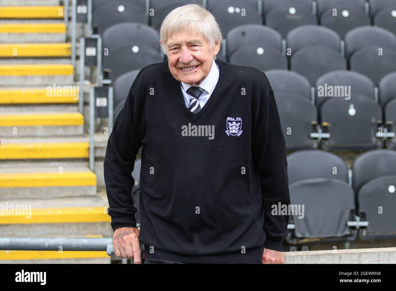 Johnny Whitely MBE al derby Hull al MKM Stadium di, il 8/21/2021. (Foto di David Greaves/News Images/Sipa USA) Credit: Sipa USA/Alamy Live News Foto Stock