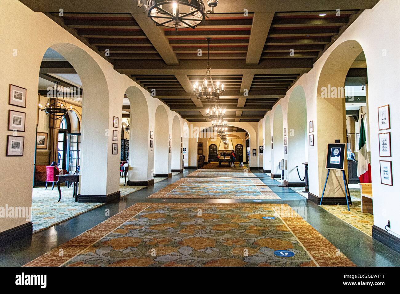 La Malbaie, Canada - Luglio 22 2021: Interno dell'Hotel Fairmont le Manoir Richelieu Foto Stock