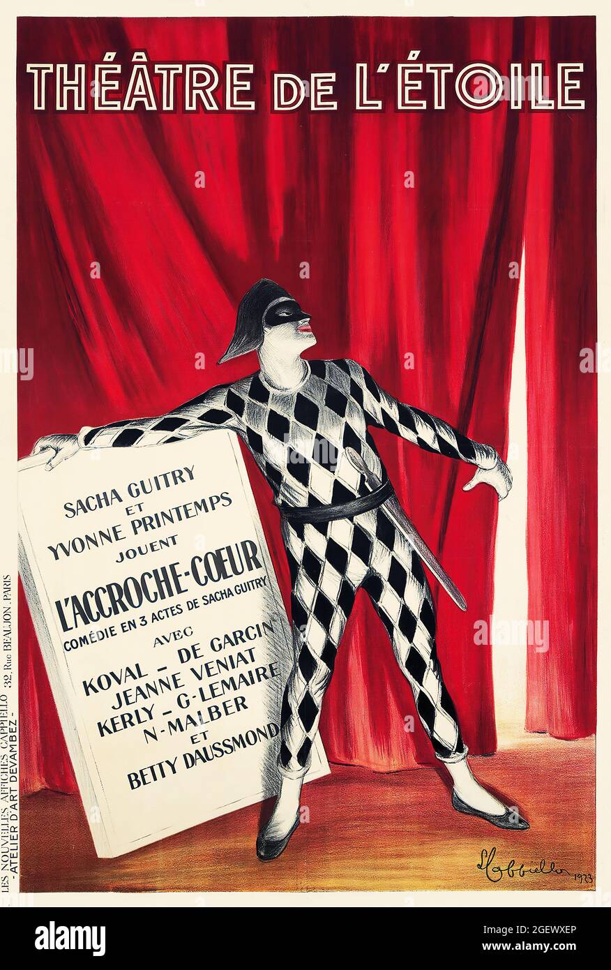Poster d'epoca - Leonetto Cappiello. Poster pubblicitario. Théâtre de l'étoile (1923) Foto Stock