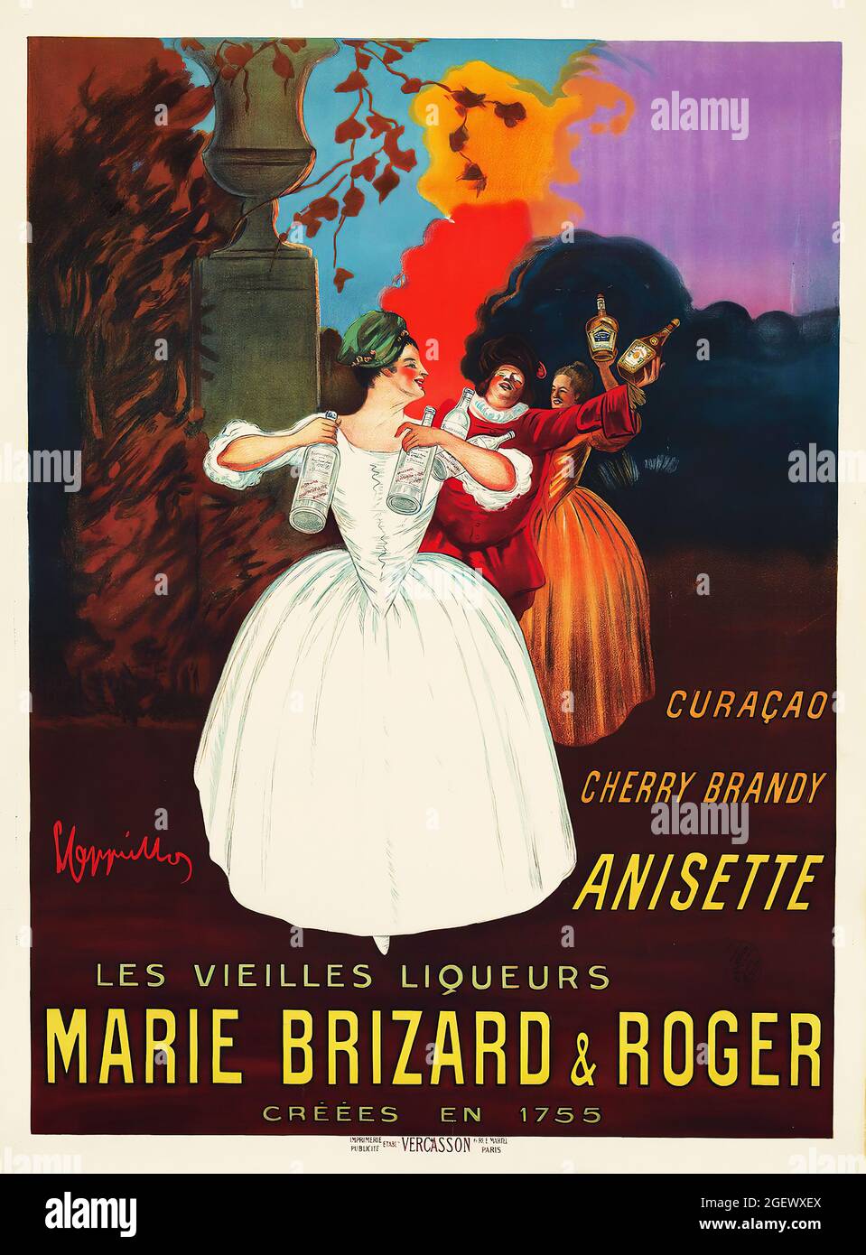 Marie Brizard & Roger (1912) - Poster d'epoca - Leonetto Cappiello. Poster pubblicitario. Foto Stock