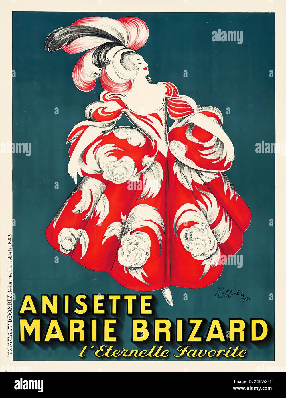 Anisette Marie Brizard (1928) Poster d'epoca - Leonetto Cappiello. Poster pubblicitario. Alcool pubblicità. Foto Stock