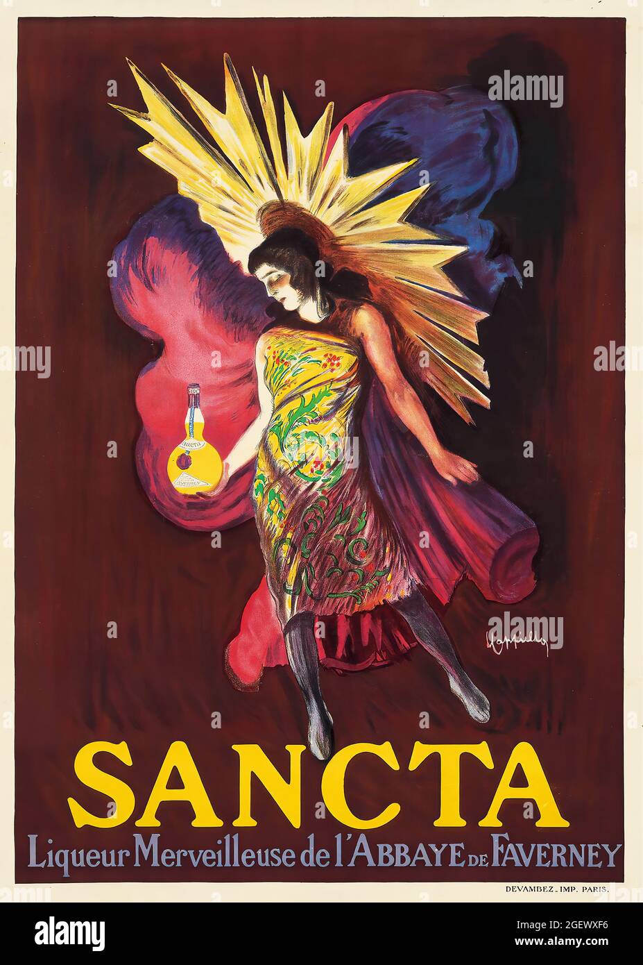 Sancta (1925) Poster d'epoca - Leonetto Cappiello. Poster pubblicitario. Foto Stock