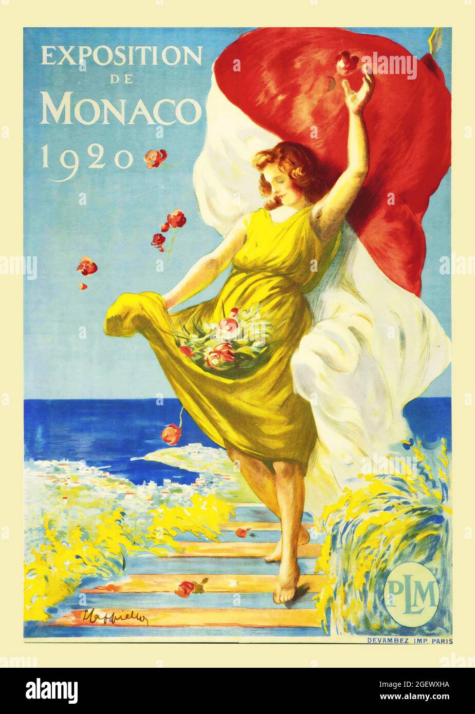 Esposizione De Monaco (1920) - Poster d'epoca - Leonetto Cappiello. Poster pubblicitario. Foto Stock