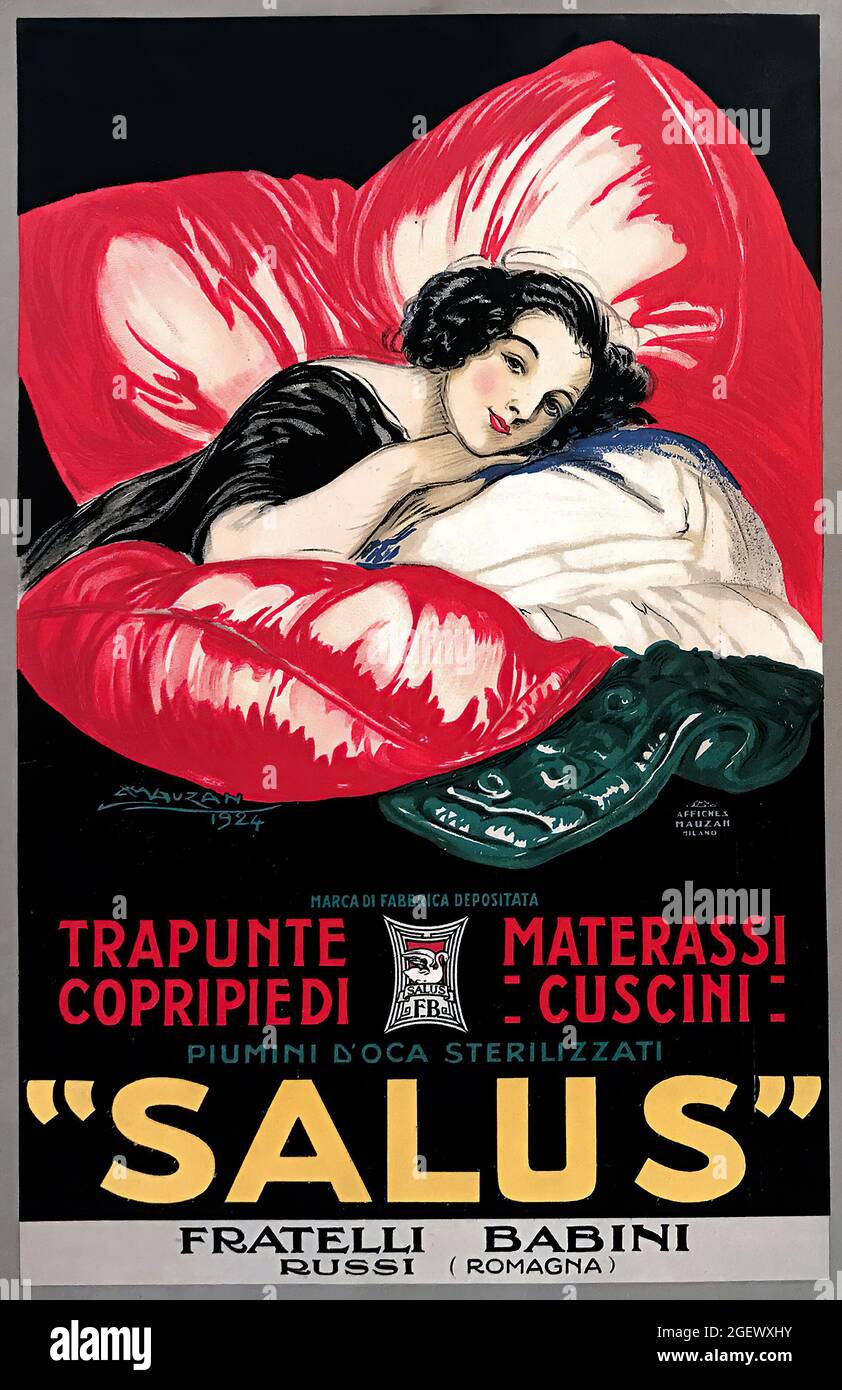 Salus, Fratelli Babini (c 1922) Poster d'epoca - Leonetto Cappiello. Poster pubblicitario. Foto Stock