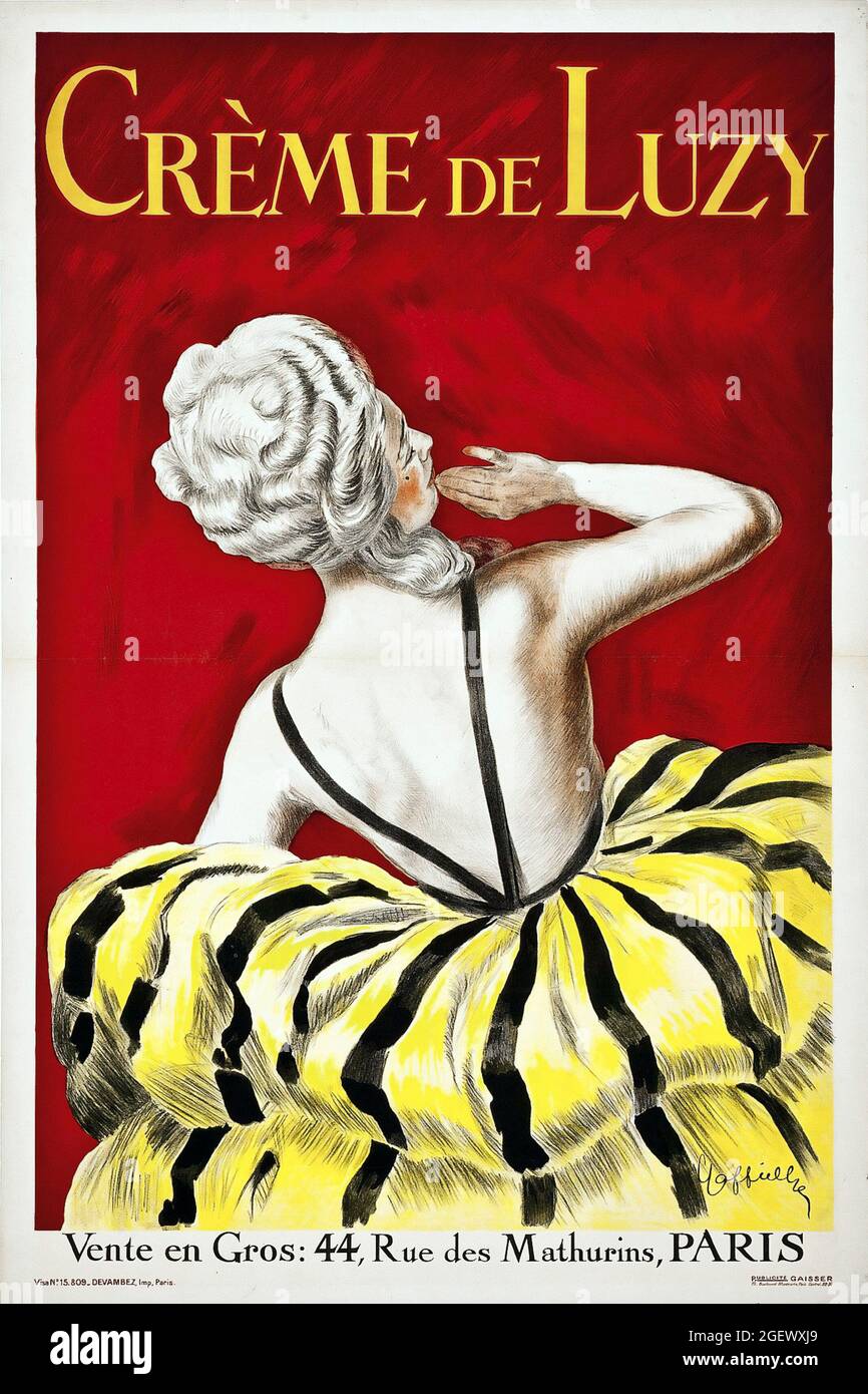Crème De Luzy (1919) Poster d'epoca - Leonetto Cappiello. Poster pubblicitario. Foto Stock