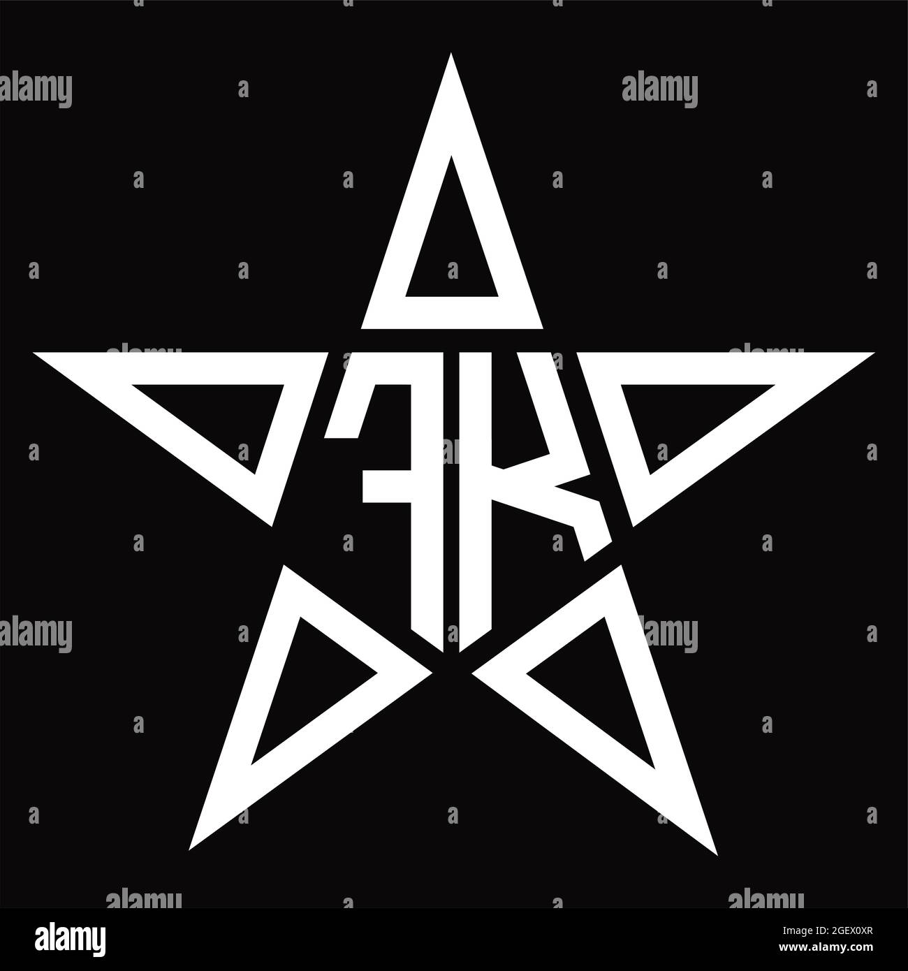 Monogramma con logo FK con modello in linea nero Illustrazione Vettoriale