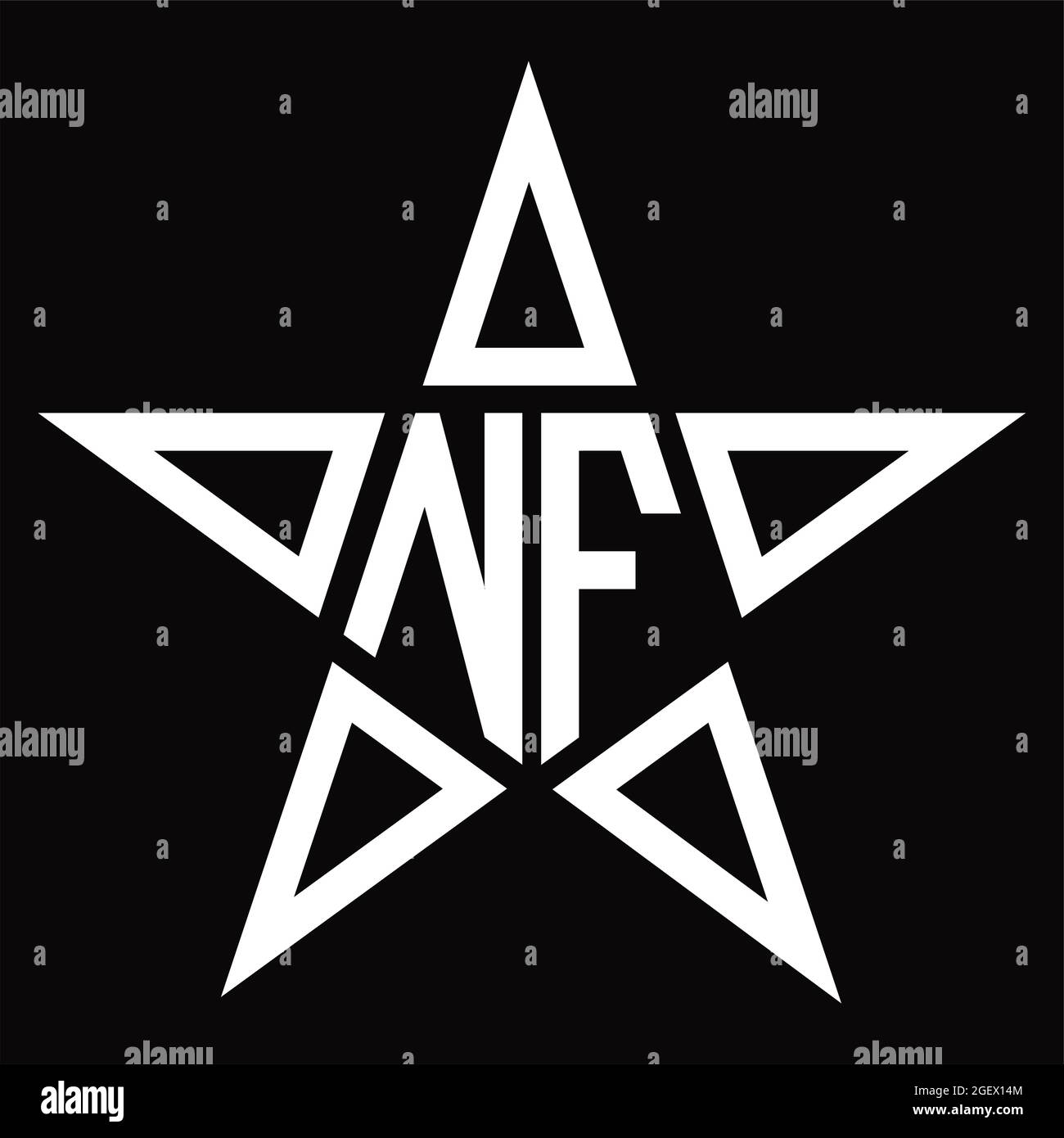 Monogramma con logo NF con modello in linea nero Illustrazione Vettoriale