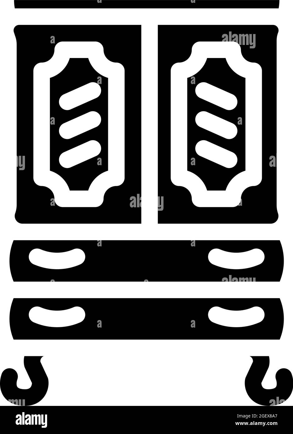 immagine vettoriale icona glyph mobili vintage Illustrazione Vettoriale