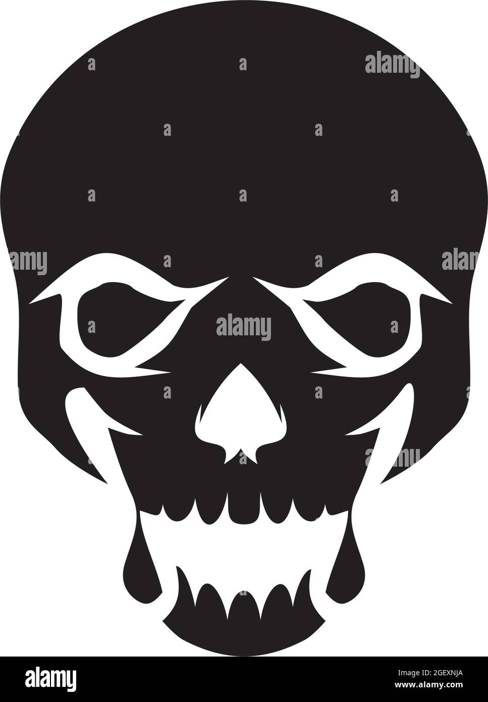 Modello vettoriale del logo della testa del cranio Illustrazione Vettoriale