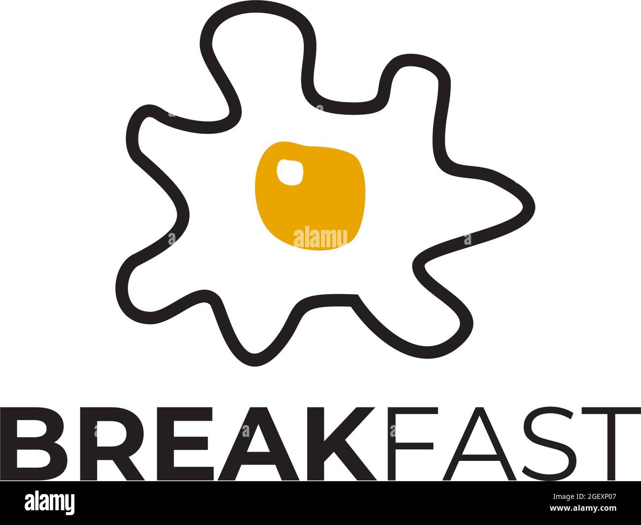 Modello di design con logo del ristorante con uova strapazzate Illustrazione Vettoriale