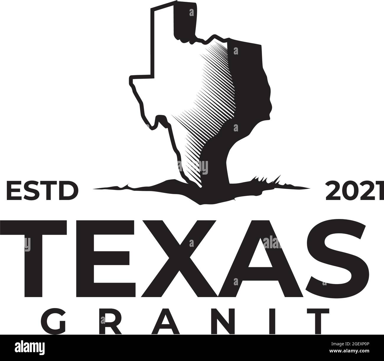 mappa nera texas granito azienda vettore logo design Illustrazione Vettoriale