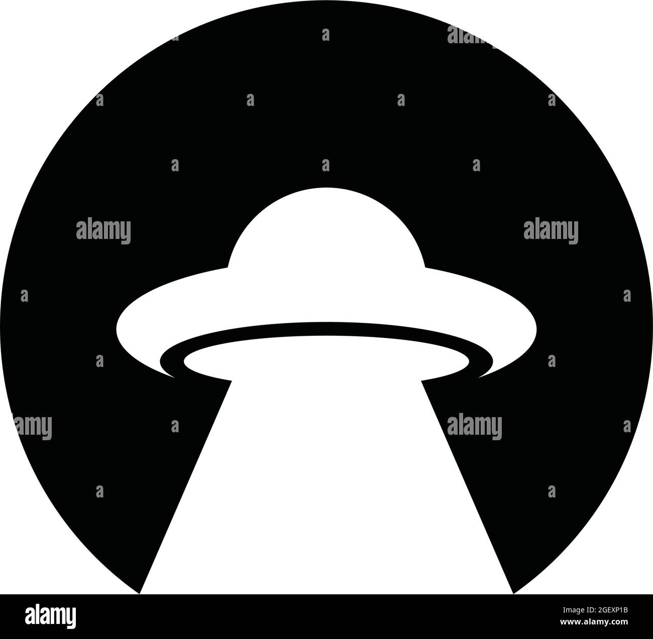 Modello vettoriale per il disegno del logo dell'icona UFO Illustrazione Vettoriale