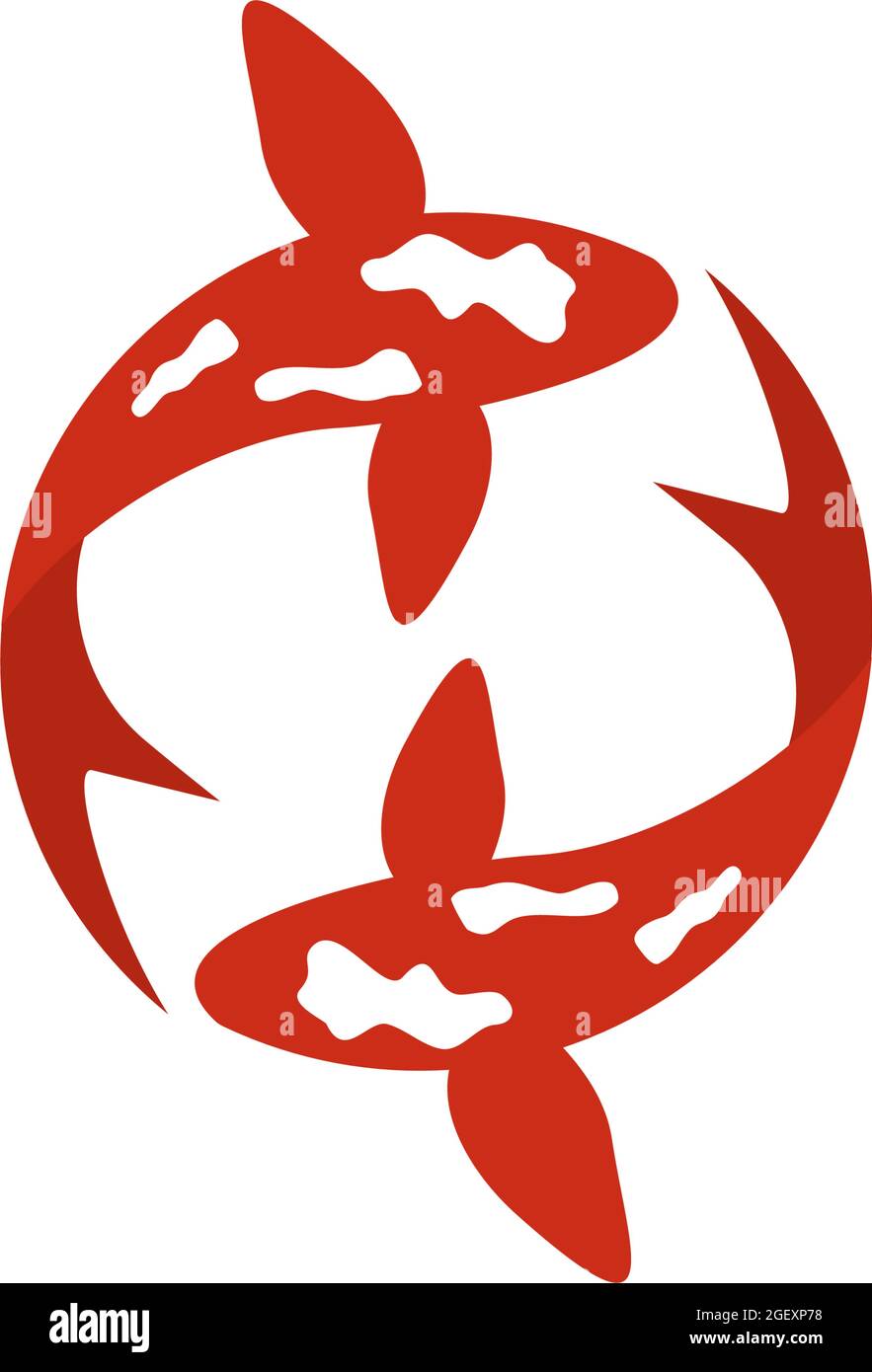 Modello vettoriale logo Koi FISH Illustrazione Vettoriale
