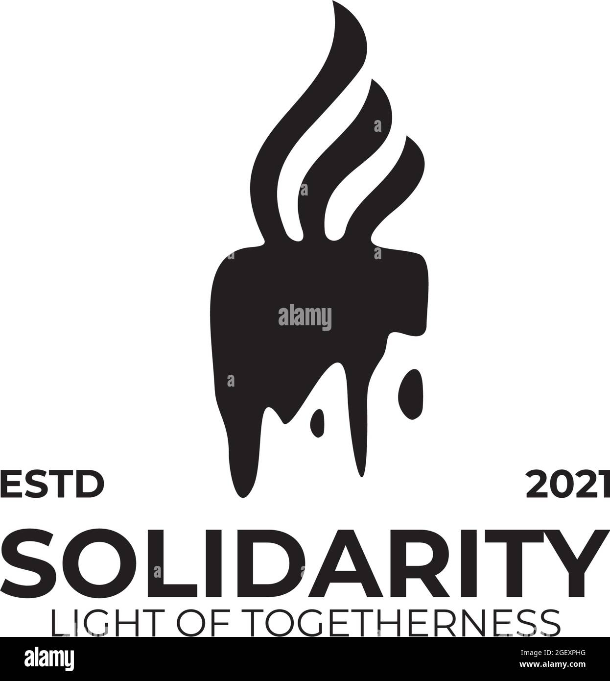 modello vettoriale con logo torcia nero Illustrazione Vettoriale