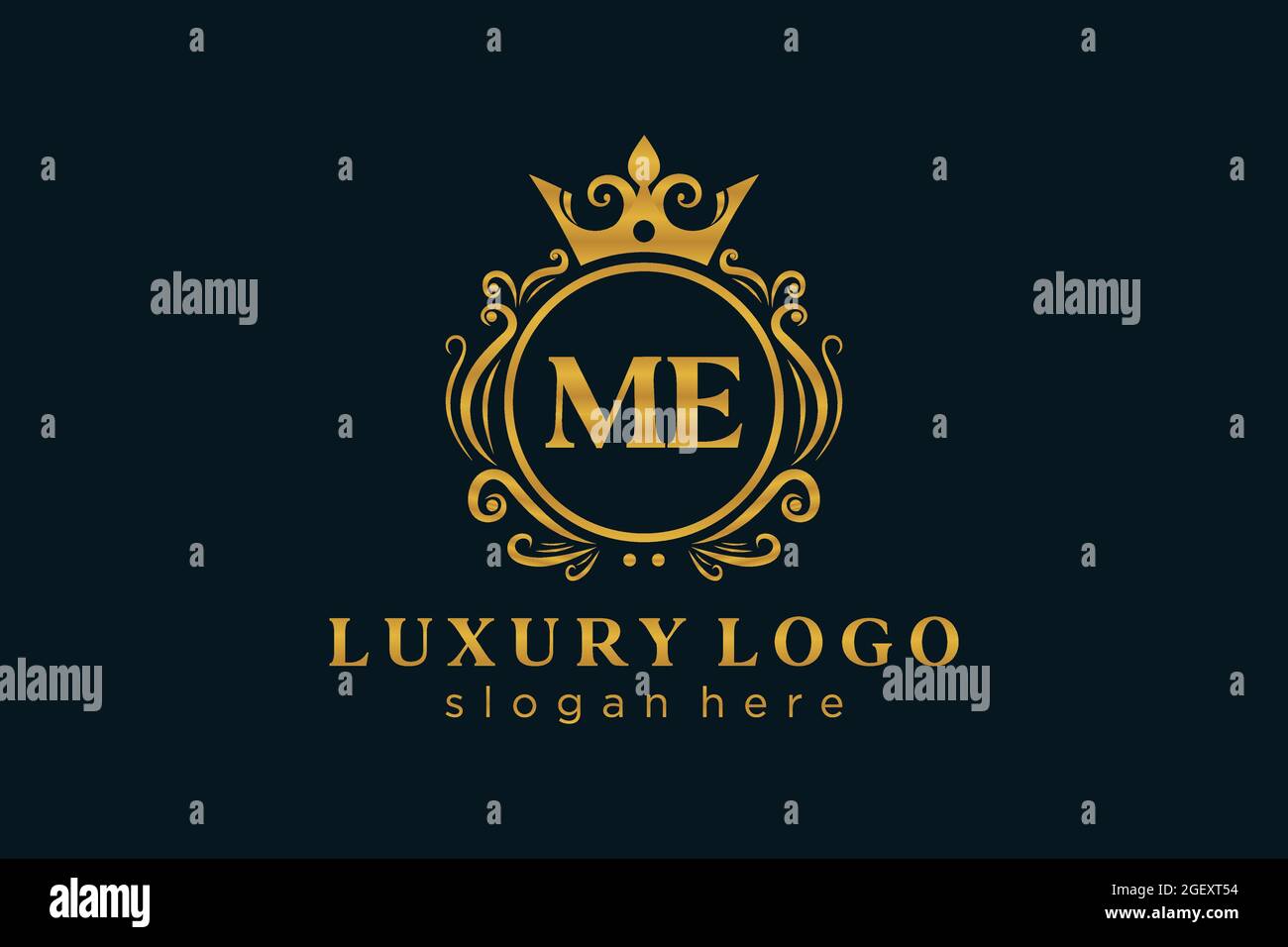 MODELLO DEL logo ME Letter Royal Luxury in Vector Art per Ristorante, Royalty, Boutique, Cafe, Hotel, Araldica, Gioielli, Moda e altri vettori illustratore Illustrazione Vettoriale