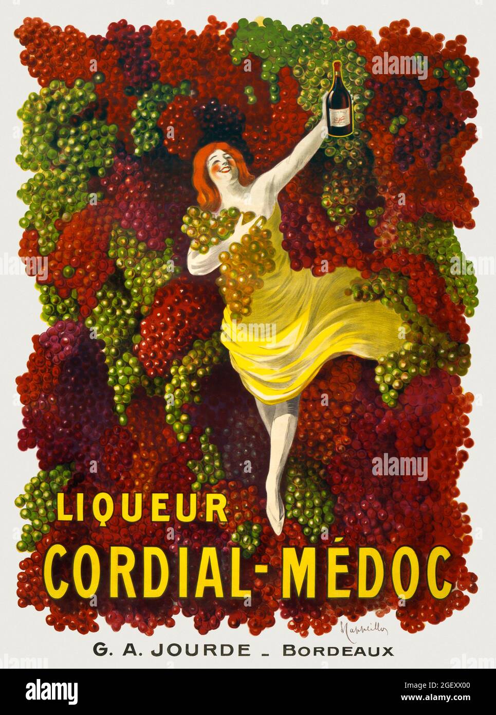 Liquer Cordial-Médoc, G. A. JOURDE - Bordeaux (1907) stampa ad alta risoluzione di Leonetto Cappiello. Art Nouveau. Foto Stock