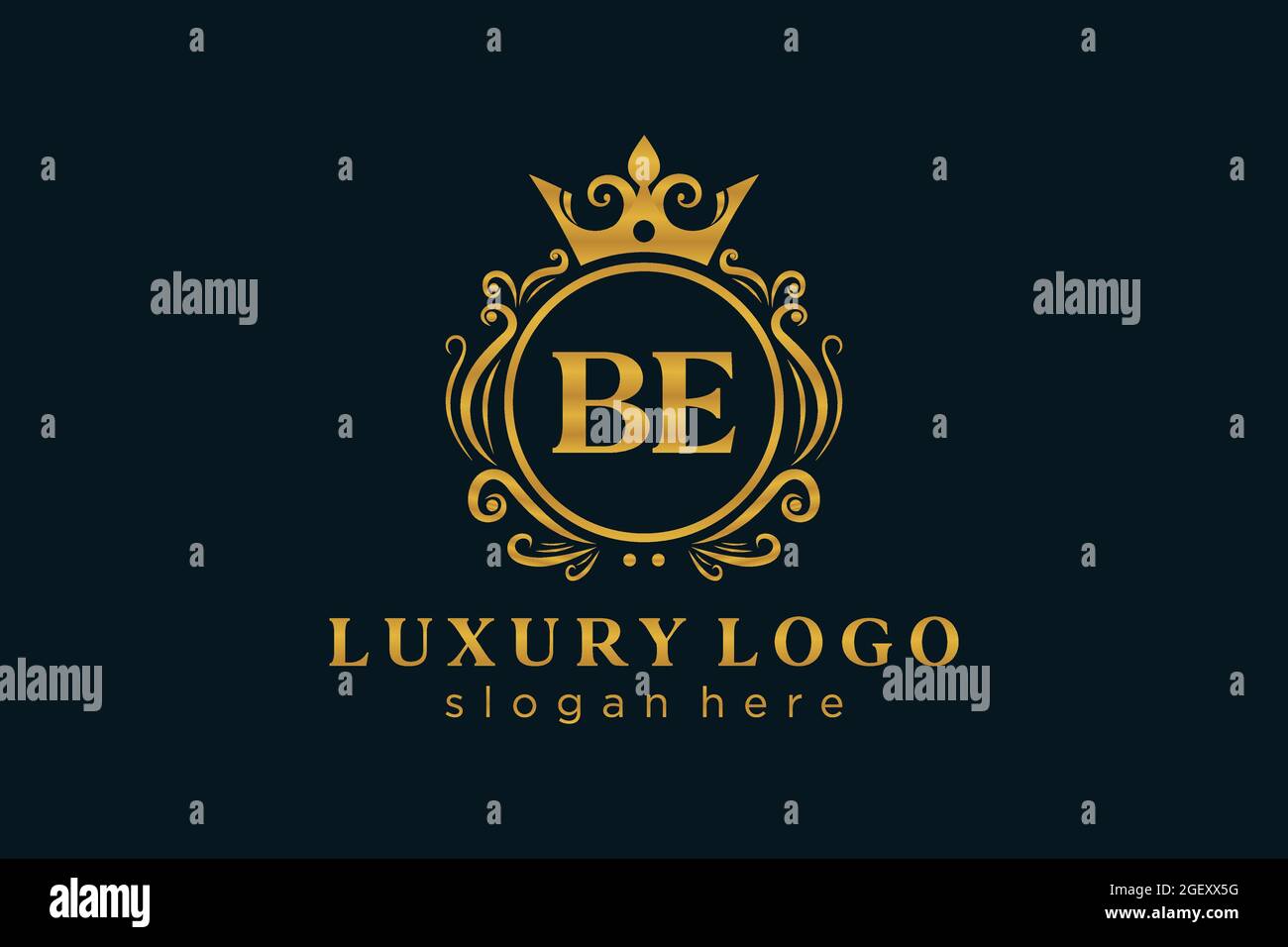 MODELLO CON logo BE Letter Royal Luxury in Vector Art per Ristorante, Royalty, Boutique, Cafe, Hotel, Araldica, Gioielli, Moda e altri vettori illustratore Illustrazione Vettoriale
