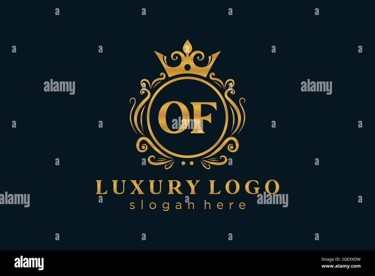 MODELLO di logo Letter Royal Luxury in arte vettoriale per Ristorante, Royalty, Boutique, Cafe, Hotel, Araldica, Gioielli, Moda e altri vettori illustratore Illustrazione Vettoriale