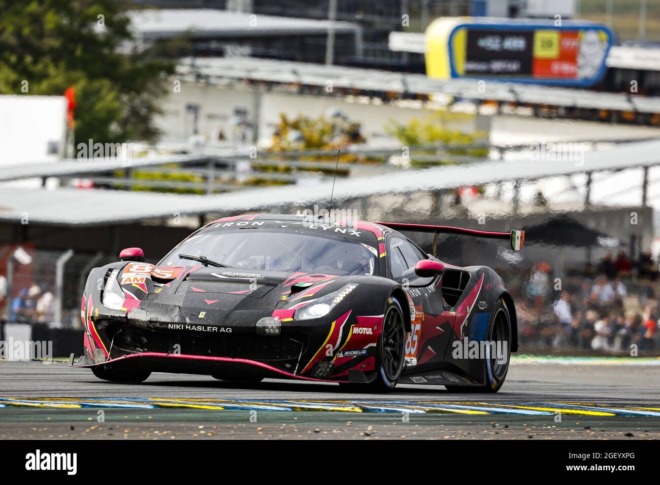 85 Frey Rahel (swi), Gatting Michelle (dnk), Bovy Sarah (bel), Iron Lynx, Ferrari 488 GTE Evo, in azione durante la 24 ore di le Mans 2021, 4° round del FIA World Endurance Championship 2021, FIA WEC, sul circuito della Sarthe, dal 21 al 22 agosto, 2021 a le Mans, Francia - Foto Francois Flamand / DPPI Foto Stock
