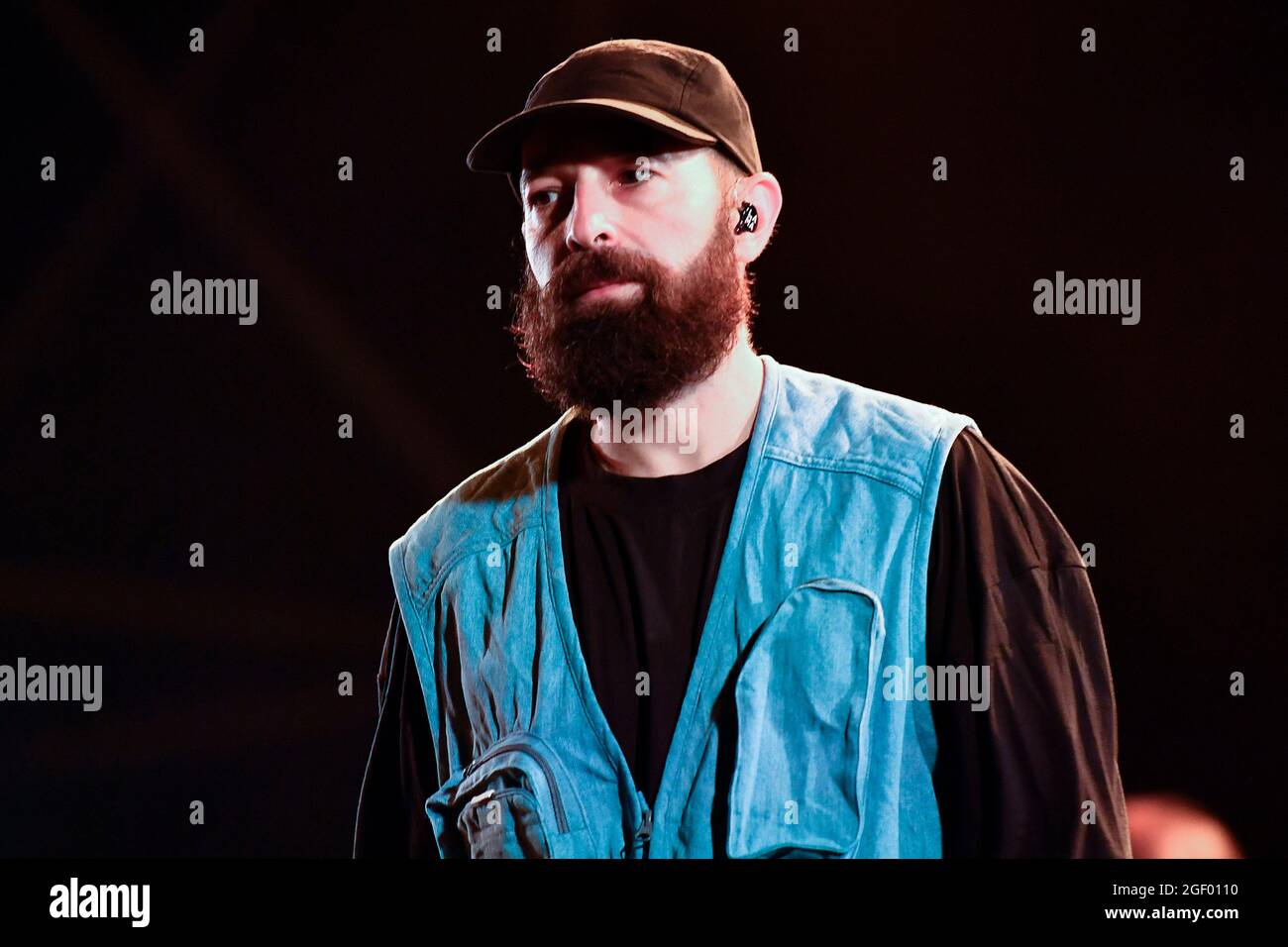 (8/21/2021) Fausto lama dei Coma Cose durante il Concerto all'Etruria Eco Festival, Marina di Cerveteri, 21 Agosto 2021 (Foto di Domenico Cippitelli/Pacific Press/Sipa USA) Foto Stock
