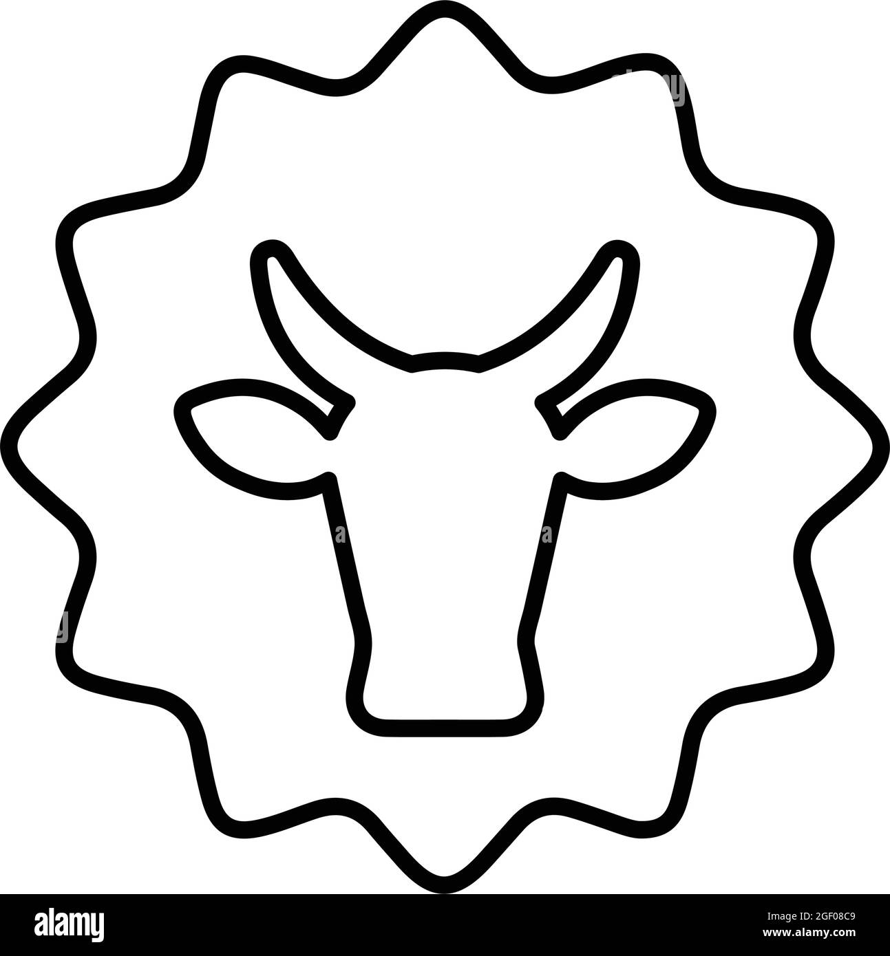 etichetta di qualità, l'icona della mucca migliore è isolata su sfondo bianco. Semplice illustrazione vettoriale per grafica e web design o scopi commerciali. Illustrazione Vettoriale