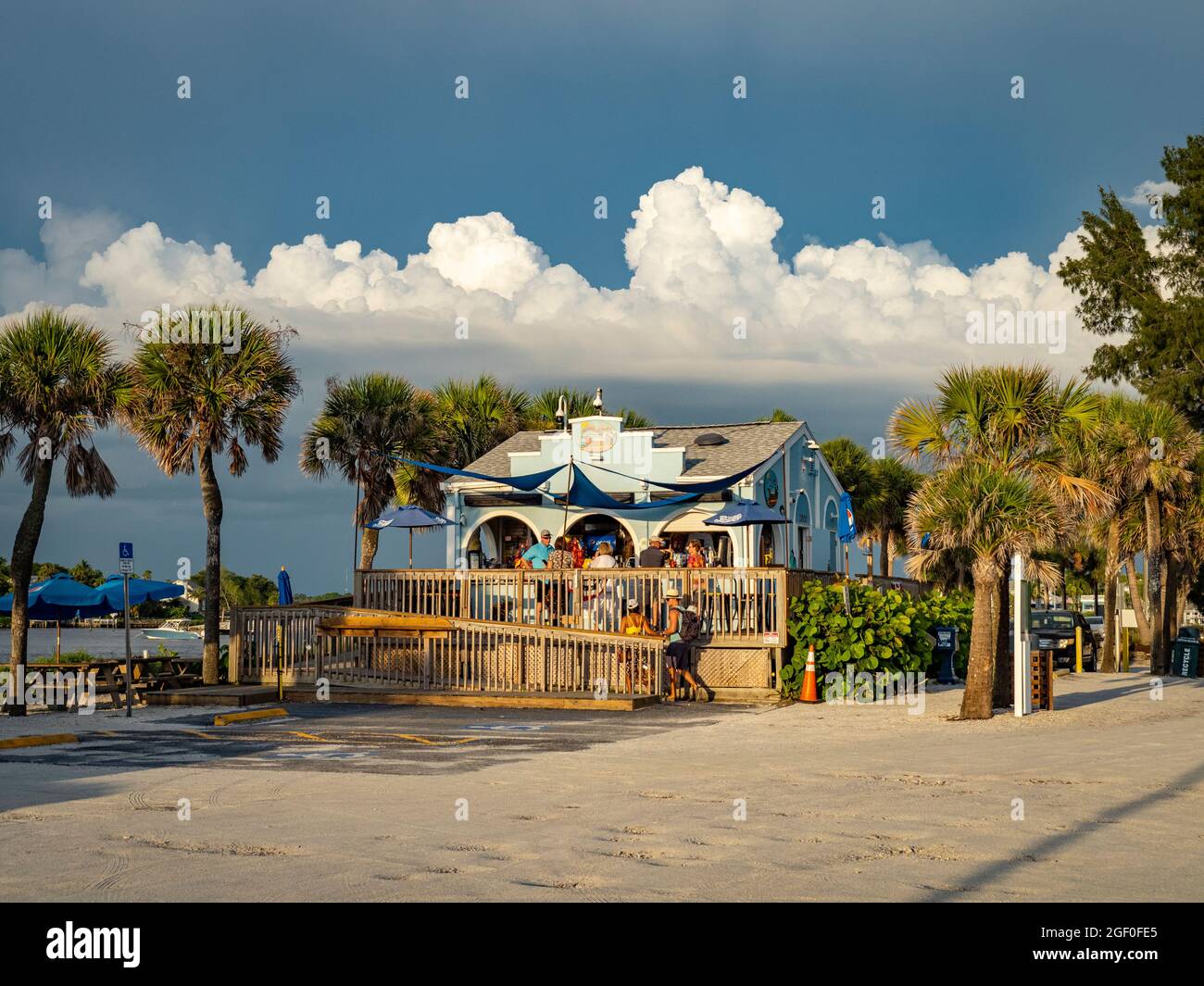 Jetty Jack's Food concessioni al South o al Venice Jetty in Venice Florida USA Foto Stock