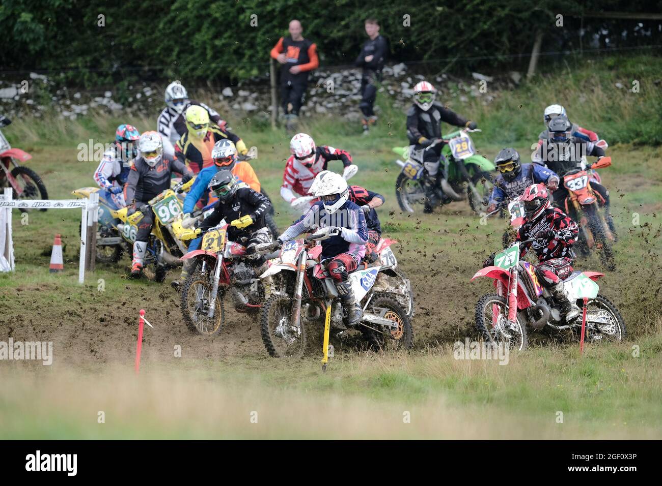 Hawick, Regno Unito. 22 agosto 2021. Azione del 5° round dell'evento Scottish Twinshock Scramble Club che si tiene nei pressi di Hawick domenica 22 agosto 2021 credito: Rob Grey/Alamy Live News Foto Stock